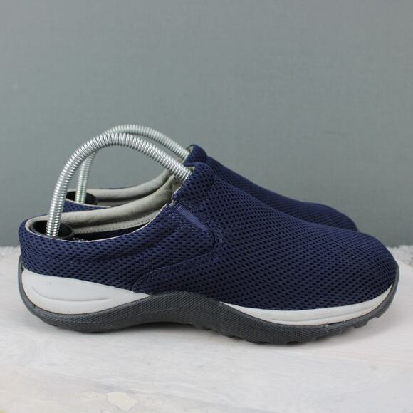 LL Bean Mesh Knit Sneaker Clog Women’s Size 9.5 Wide Blue Breathable Slip‑On - Picture 1 of 8